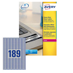 Poliestere adesivo L6008 argento 20fg A4 25,4x10mm (189et/fg) laser Avery