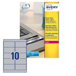 Poliestere adesivo L6012 argento 20fg A4 96x50,8mm (10et/fg) laser Avery