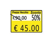 PACK 10 ROTOLI 600 ETICH. 26x19mm ''Taglio prezzo...'' GIALLO REMOV. Printex