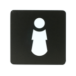 Pittogramma toilette donna 16x16cm PVC nero/bianco Stilcasa