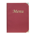 SECURIT PORTA MENU' A4-31,5x24cm BORDEAUX in PVC BASIC con 4+2 BUSTE FISSE