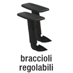 COPPIA BRACCIOLI regolabili in altezza per sedie operative Unisit