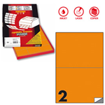 Etichetta adesiva C/509 arancio fluo 100fg A4 210x148,5mm (2et/fg) Markin