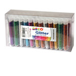 Glitter 50 flaconi grana fine 12ml colori assortiti DECO