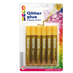 Blister colla glitter 6 penne 10,5ml oro DECO