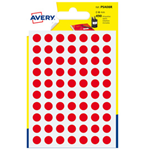 Blister 490 etichetta adesiva tonda PSA rosso D8mm Avery