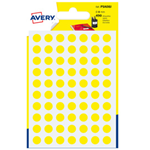 Blister 490 etichetta adesiva tonda PSA giallo D8mm Avery