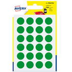 Blister 168 etichetta adesiva tonda PSA verde D15mm Avery