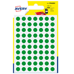 Blister 490 etichetta adesiva tonda PSA verde D8mm Avery