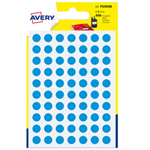 Blister 490 etichetta adesiva tonda PSA blu D8mm Avery