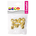 Busta 10 sonagli dim. 14,5mm in metallo color oro 11490 DECO