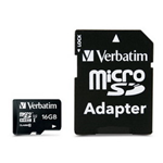 VERBATIM MICRO SD CARD 16GB HC CLASSE 10 FINO A 45MB/S
