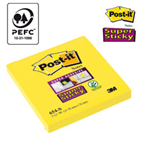 BLOCCO 90foglietti Post-itÂ®Super Sticky 654-S 76x76mm GIALLO ORO