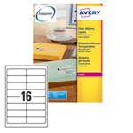 Poliestere adesivo L7562 trasparente 25fg A4 99,1x34mm (16et/fg laser Avery