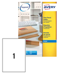 Poliestere adesivo J8567 trasparente 25fg A4 210x297mm (1et/fg) inkjet Avery