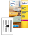Poliestere adesivo L7553 trasparente 25fg A4 22x12,7mm (48et/fg laser Avery