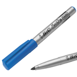 SCATOLA 12 MARCATORI POCKET 1445 BLU P.TONDA PERMANENTE BIC
