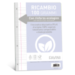 Ricambi c/rinforzo ecologico f.to A4 100gr 40fg rigo di 3a Favini
