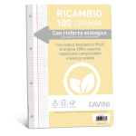 Ricambi c/rinforzo ecologico f.to A4 100gr 40fg 5mm c/margine Favini