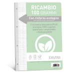 Ricambi c/rinforzo ecologico f.to A4 100gr 40fg 4mm Favini