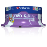 VERBATIM SCATOLA 25 DVD+R DUAL LAYER 8X 8.5GB 240MIN. SERIGRAFATO SPINDLE