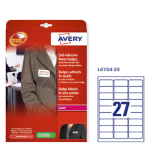 Etichette badge in seta acetata 63,5x29,6mm (27et/fg 25fg - laser Avery