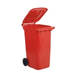 Mobil Plastic Bidone carrellato 240Lt rosso per raccolta differenziata