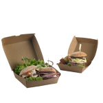 50 Scatole per hamburger in carta kraft 16x16x9cm Street Food Leone