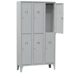 Fasma Armadio spogliatoio in metallo a 6 VANI sovrapposti 90x50cm H180cm GRIGIO
