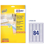 Etichette adesive L7656 bianche 25fg A4 46x11,1mm (84et/fg inkjet/laser Avery