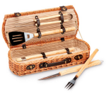 Garden Friend Set Barbecue - 5 attrezzi in valigetta di vimini