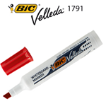 Pennarello VELLEDA 1791 punta scalpello whiteboard rosso BIC