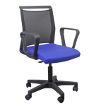 Unisit Sedia home/office Smart Light schienale in rete nero seduta blu c/braccioli
