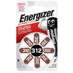 Blister 8 pile per apparecchi acustici 312 Zinc Air Energizer