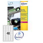 Poliestere adesivo L4778 bianco 20fg A4 45,7x21,2mm (48et/fg) laser Avery
