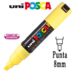 Marcatore UNI POSCA PC8K p.scalpello 8mm giallo UNI MITSUBISHI