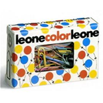 LEONE DELL'ERA SCATOLA 100 FERMAGLI COLORATI E METALLIZZATI N.2 MM26 LEONE COLOR