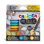 Scatola 6 Maxi Metallic pennarelli colori assortiti Carioca