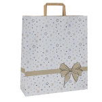 Mainetti Bags 25 shopper natale carta c/maniglie piattina 26x11x34,5cm stars bianco