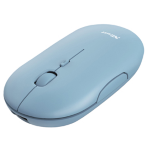 Mouse ultrasottile wireless ricaricabile Puck azzurro Trust