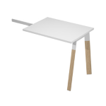 Allungo scrivanie Woody Superior 80x60cm piano bianco con gambe metal/massello