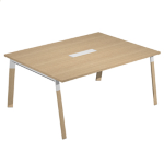 ARTEXPORT Tavolo riunione Woody Sup.160x120cm piano rovere/gambe bimat. metal/massello