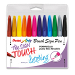 Astuccio 12 Sign Pen Brush colori assortiti Pentel