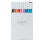 Astuccio 10 fineliner EMOTT tratto 0.4mm colori ass. Soft Pastel Uni Mitsubishi