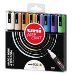 Astuccio 8 marcatore Uni Posca PC5M p.media 1,8-2,5mm col.ass. pastel UNI