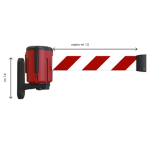 STUDIO T Kit Testina Rondo Tensa nastro estensibile 10m rosso bianco con fissaggio muro (