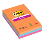 Cf. 3pz blocco 90fg. Post-it Super Sticky RIGHE 101x152mm 4690-3SS-BOOS Boost