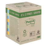 ValuePack 10 blocchi 100fg Post-it carta ricic.colori pastel 76X76mm 654-RCP10