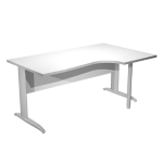 ARTEXPORT Scrivania Compact Destro 160x60/80/100cm bianco fianchi vern. cromo Easy