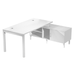 ARTEXPORT Scrivania mobile servizio portante desktop 180x80cm h72,5cm bianco AgorA'